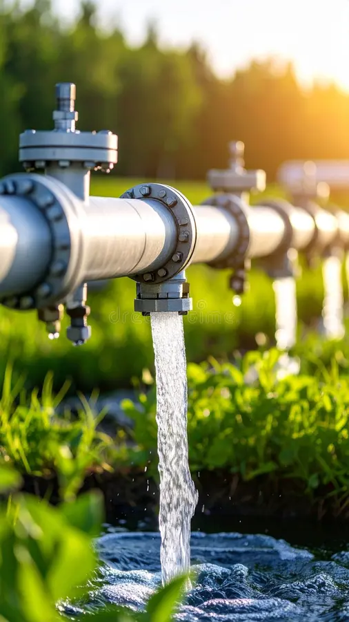 pipeline-releasing-water-rural-green-environment-clean-flowing-metal-pipes-industrial-wastewater-natural-scenery-summer-408632648 Pipeline Releasing Water Rural Green Environment Clean Flowing Metal Pipes Industrial Wastewater Natural Scenery Summer 408632648